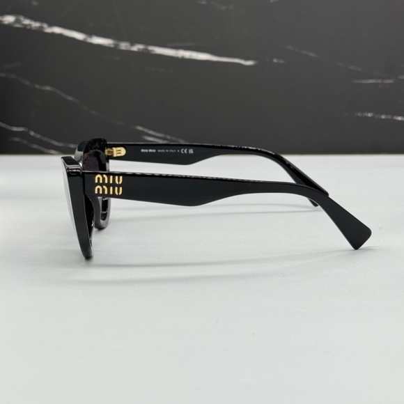 NEW MU04YS 1AB5D1 MIU MIU WOMEN SUNGLASSES MU 04YS 1AB5D1 BLACK CAT EYE - Picture 6 of 10